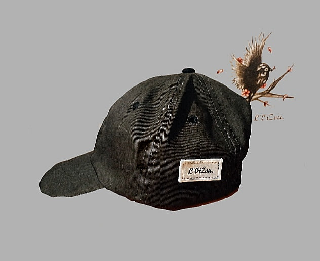 Casquette L'Oizou noir, taille unique. Collection L1.