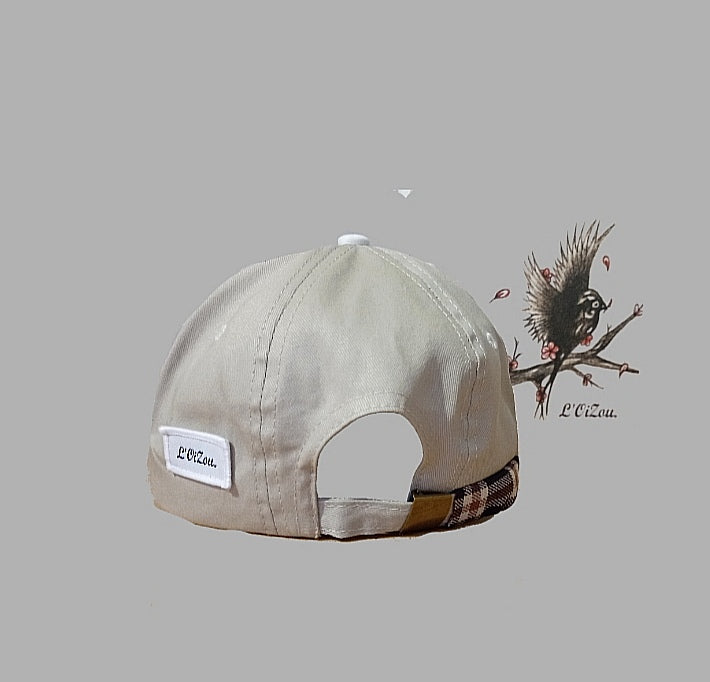 Casquette L'Oizou grise et blanche, taille unique. Collection L1.