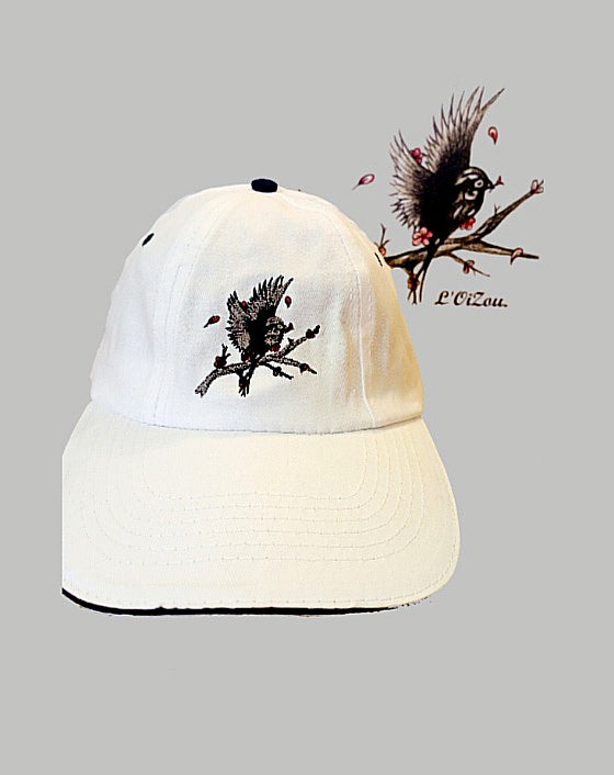 Casquette L'Oizou, blanche et bleu, Taille unique. Collection L1