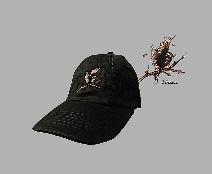 Casquette L'Oizou noir, taille unique. Collection L1.