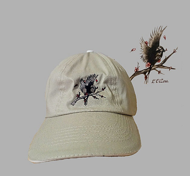 Casquette L'Oizou grise et blanche, taille unique. Collection L1.
